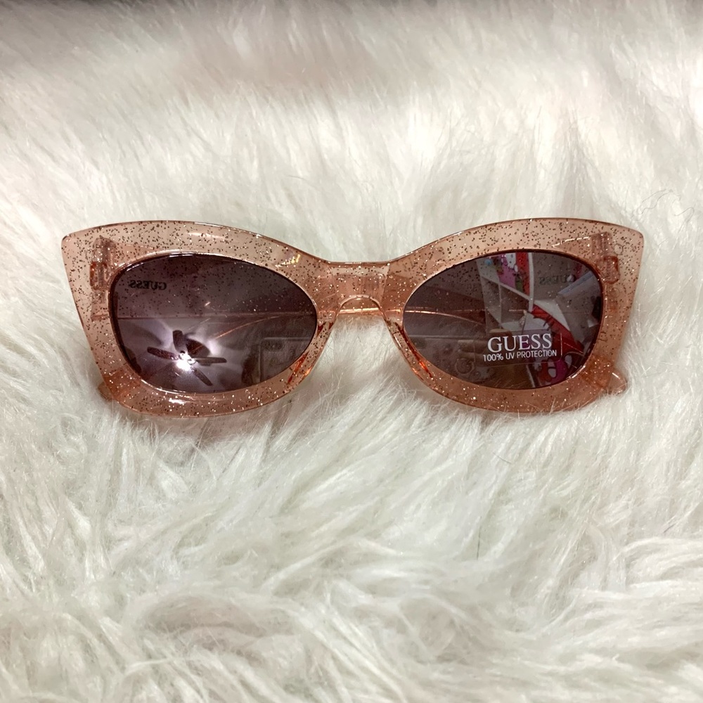 Guess Glitter Cat Eye Sunglasses Mirror Lenses